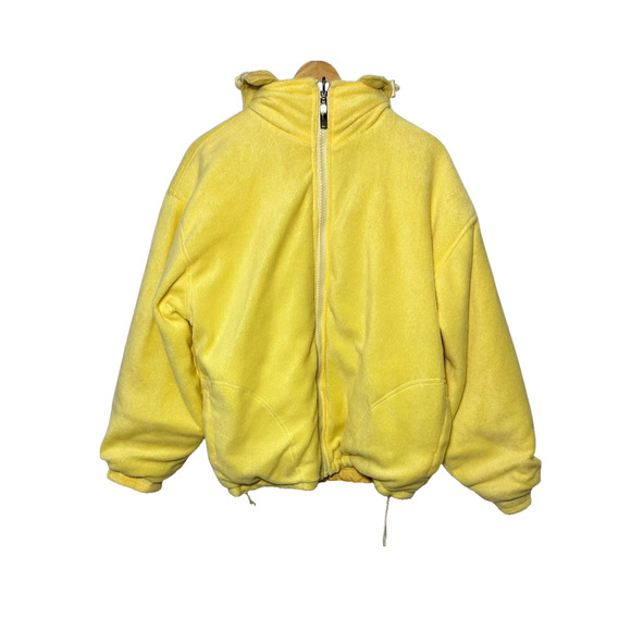 CHENERAL San Francisco Reversible Jacket Removable Hood Adult size Small Yellow - Picture 2 of 13